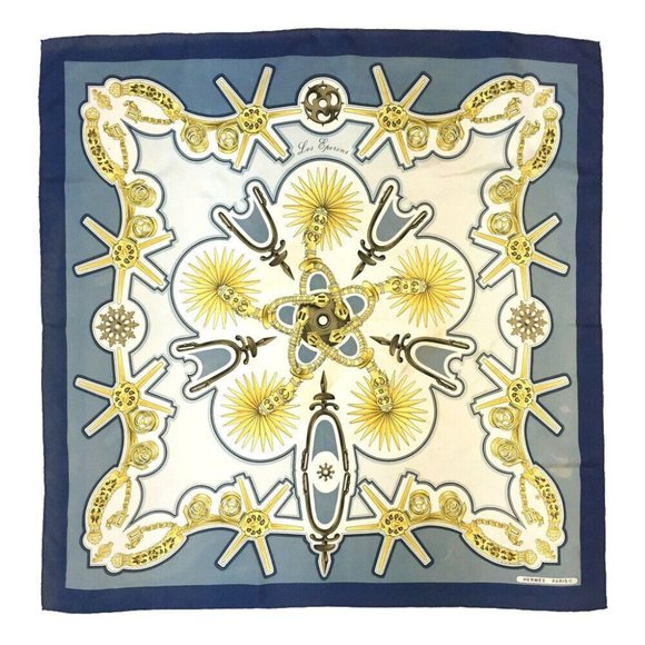 725204L Hermes Scarf Les Eperons Carre 90 Multicolor Silk 100% - Picture 1 of 9